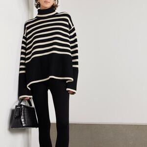 TOTEME Striped Wool Blend Turtleneck Sweater - XSmall